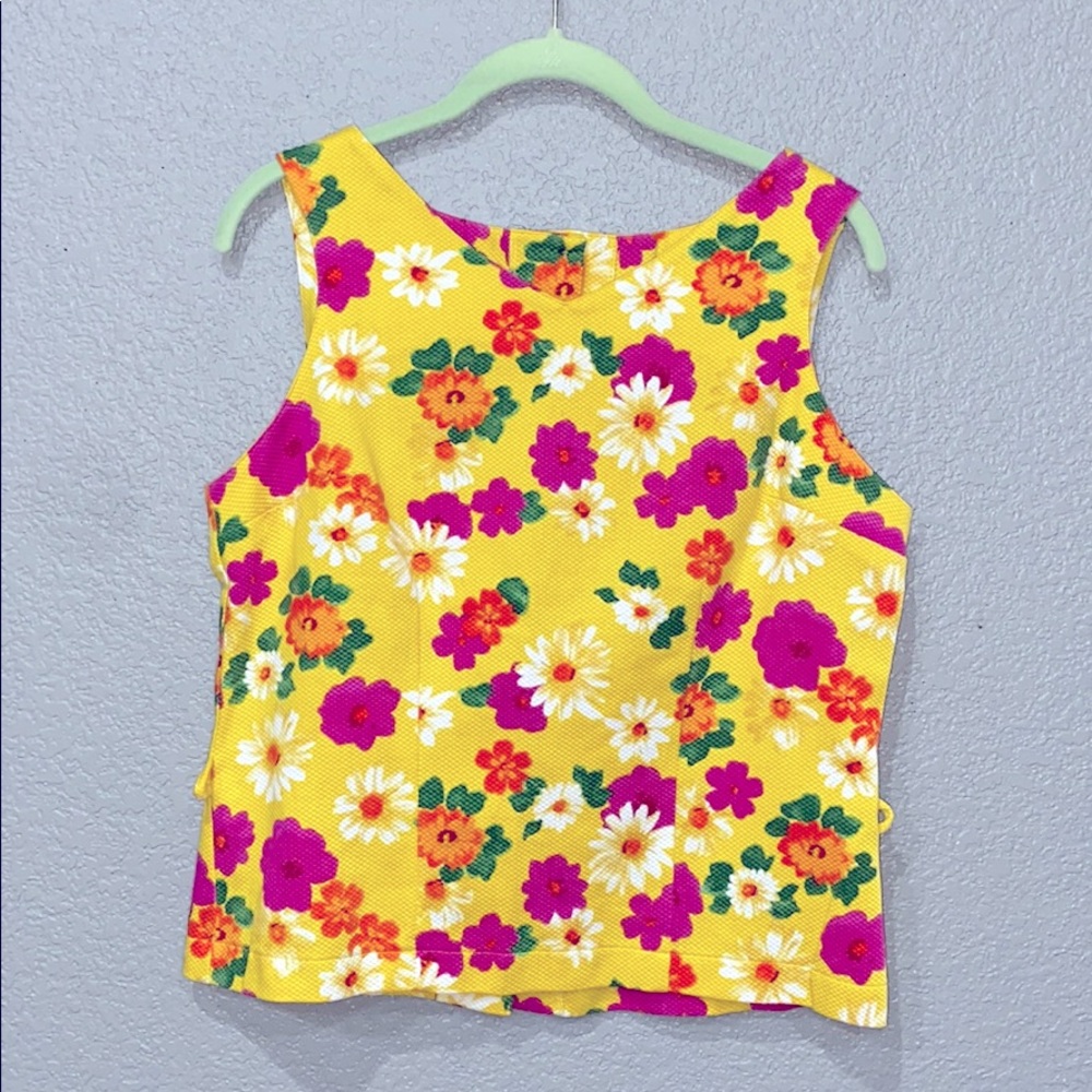 Women’s floral print 100% cotton tank top size 10
